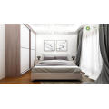 Luxury King Bed with High Sliding Door Wardrobe